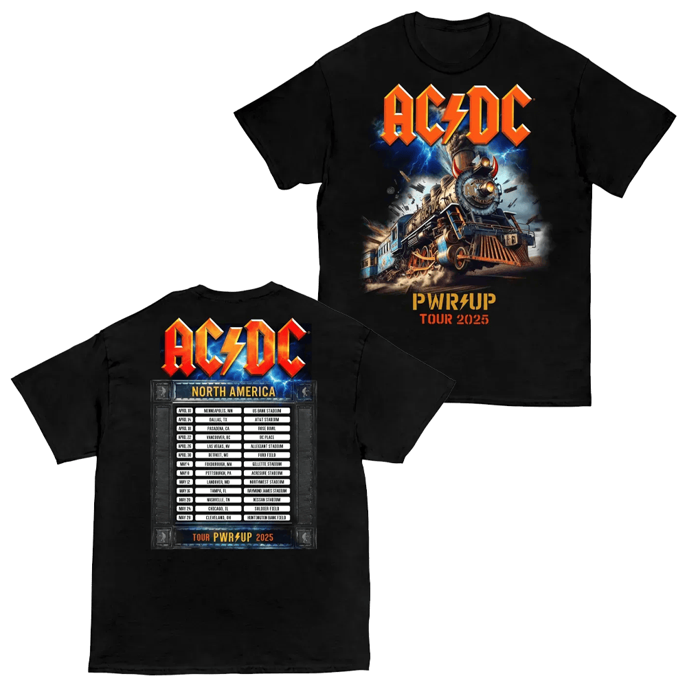 ACDC Merch Rock N Roll Train Pwr Up Tour T-Shirt Fathers Day Gifts For Music Lovers