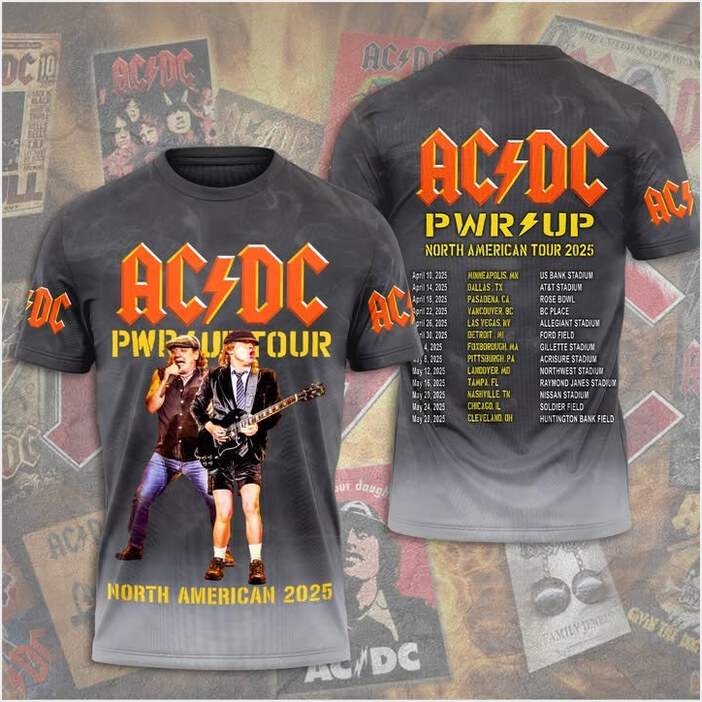 ACDC PWR UP North America Tour 2025 Shirt ACDC Merch Music Related Birthday Gifts For Guys
