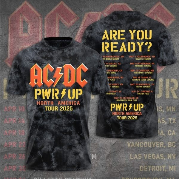 ACDC PWR UP North America Tour 2025 Shirt Are You Ready ACDC Merch Music Lovers Gifts