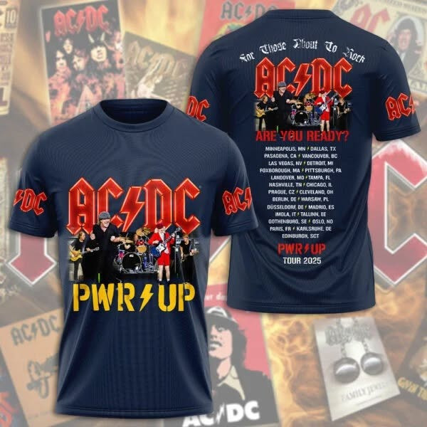 ACDC PWR UP Tour 2025 Are You Ready Shirt ACDC Merch Gifts For Fathers Day From Son
