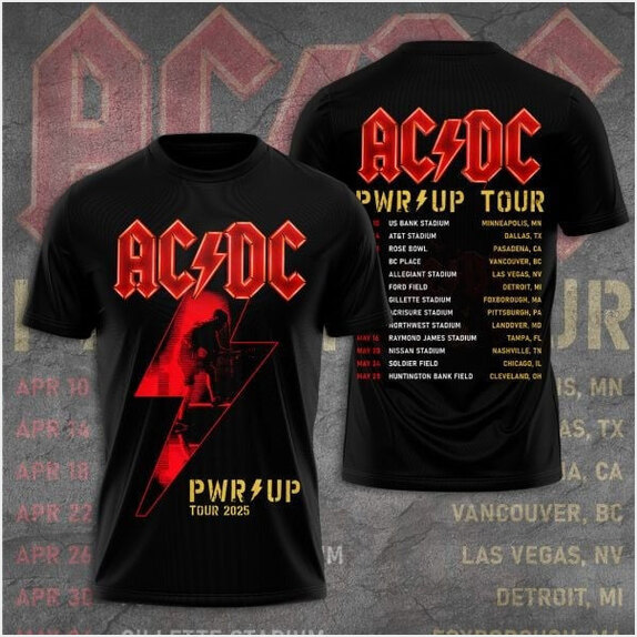ACDC PWR UP Tour 2025 T-Shirt ACDC Merch Birthday Gifts For Someone Who Loves Music BFF Gifts