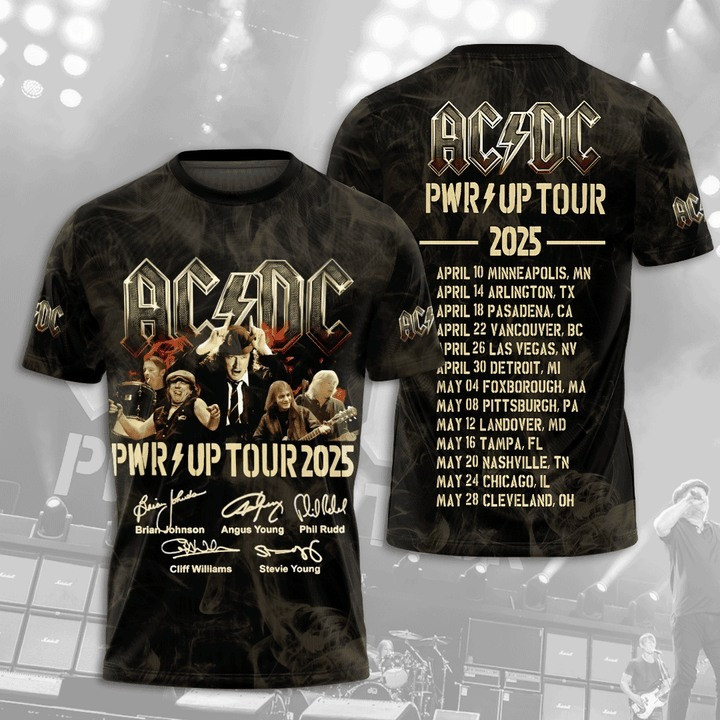 ACDC PWR UP Tour 2025 T-Shirt ACDC Merch Cool Gifts For Music Lovers