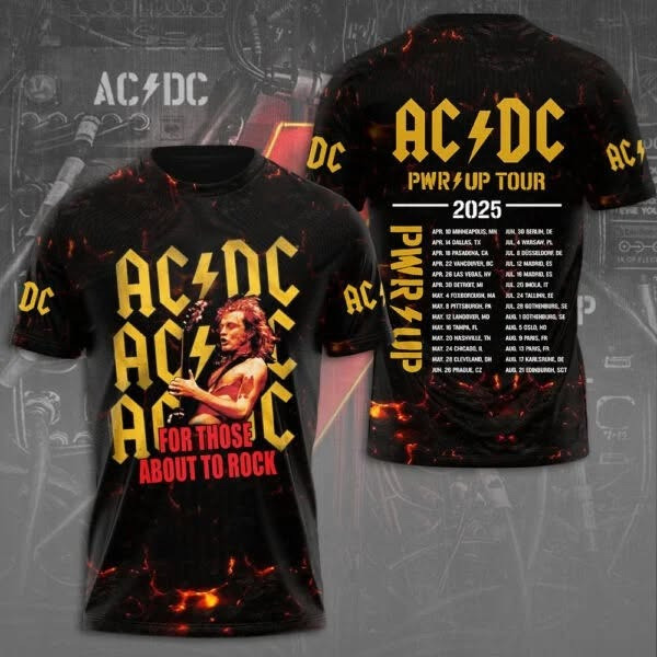 ACDC PWR UP Tour 2025 T-Shirt ACDC Merch Fathers Day Presents For Husband