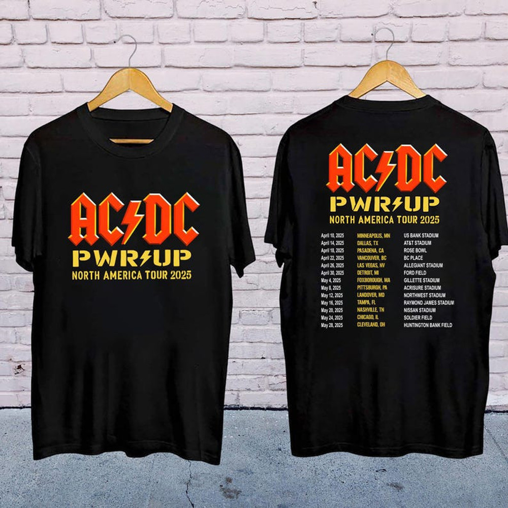 ACDC Pwr Up Tour 2025 T-Shirt For Fans Gifts For Concert Lovers