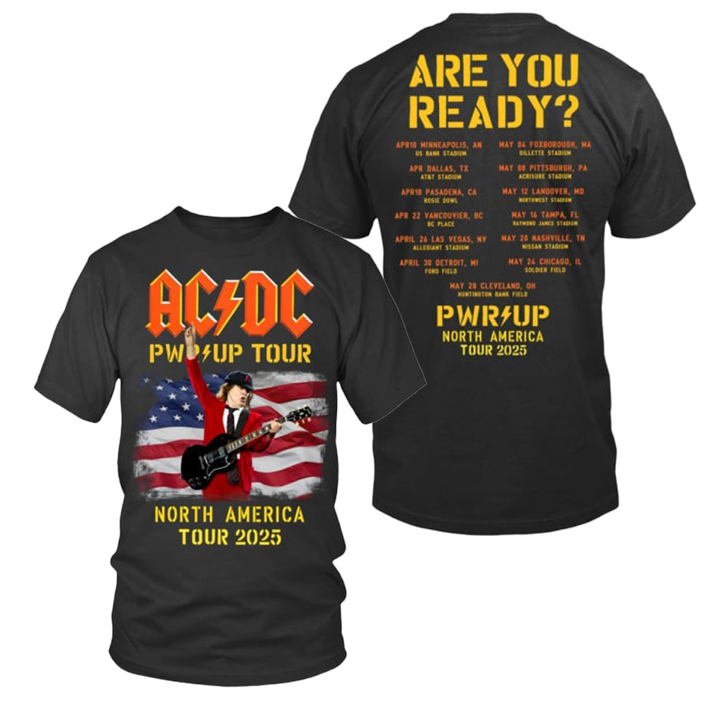 ACDC Pwr Up Tour 2025 T-Shirt For Fans Gifts For People Who Like Music