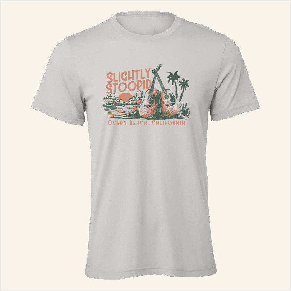 Acoustic Beach Athletic Grey T-Shirt Slightly Stoopid Merch Birthday Gifts For Husband