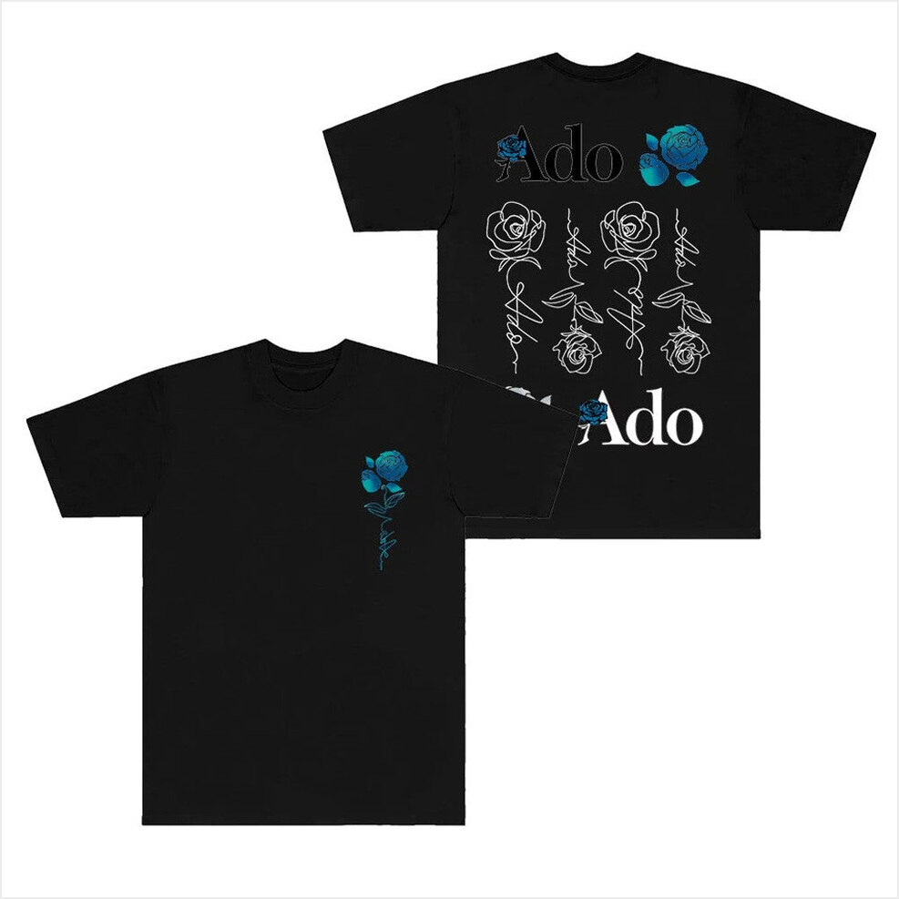 Ado Blue Rose Logo T-Shirts Ado Hibana Merch Hibana World Tour 2025 Merch Tees