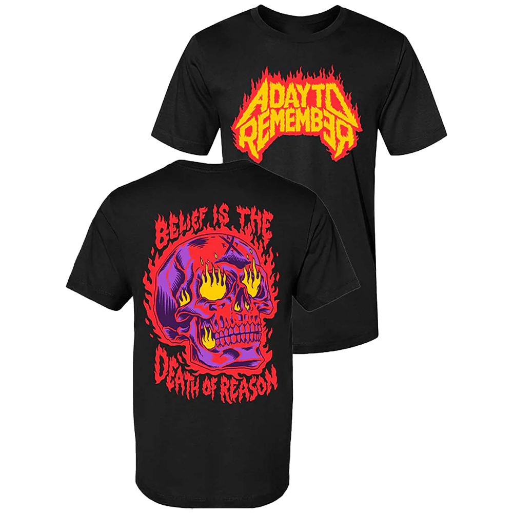 ADTR Merch Flame Skull Black T-Shirt Meaningful Fathers Day Gifts