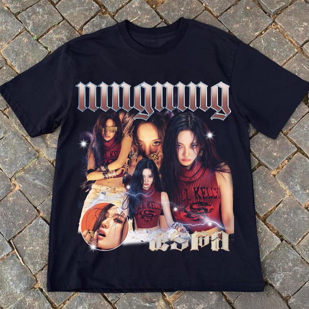 Aespa Ningning Dirty Work Shirt Dirty Work T-Shirt Aespa Synk AeXis Line Shirt 2025 Aespa Tees