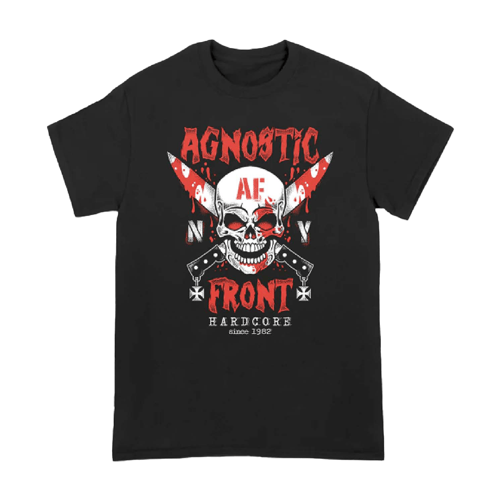 Agnostic Front Crossed Knife Skull T-Shirt Allin Merch Gifts For Dad