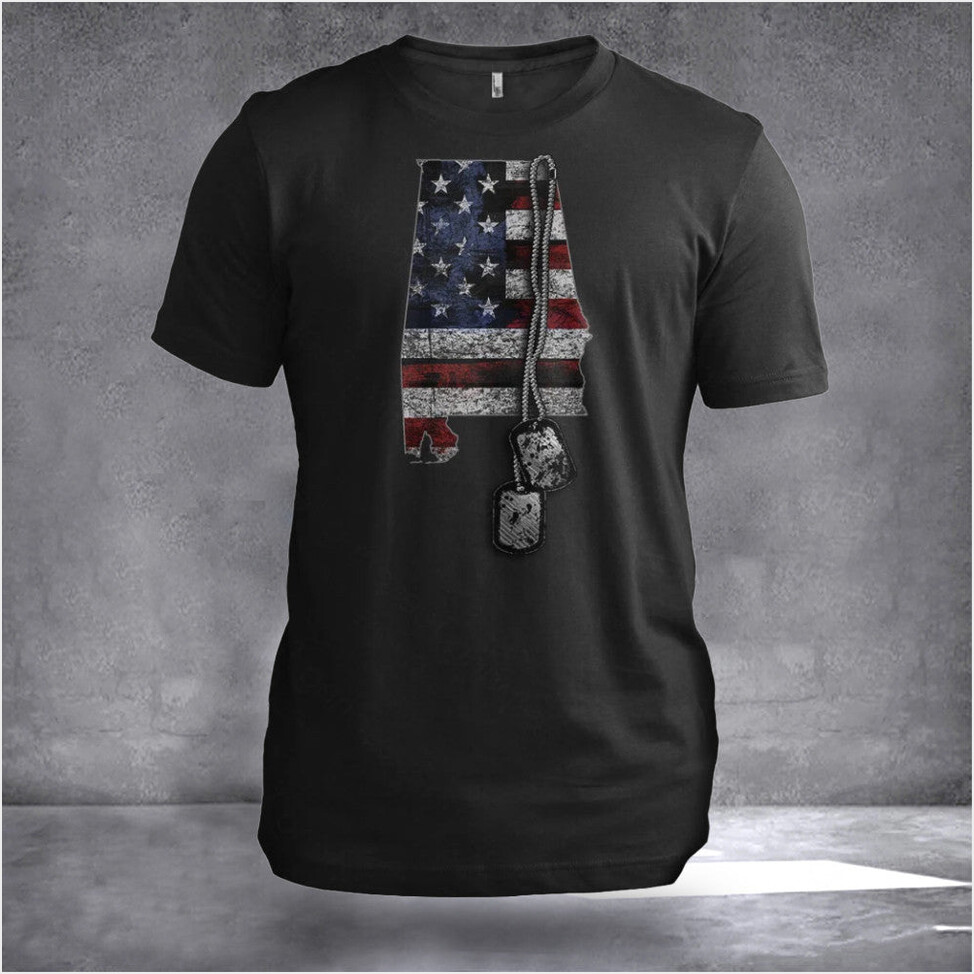 Alabama Veteran Dog Tags Alabama T-Shirt Best Patriotic Shirts Good Birthday Gifts For Veterans