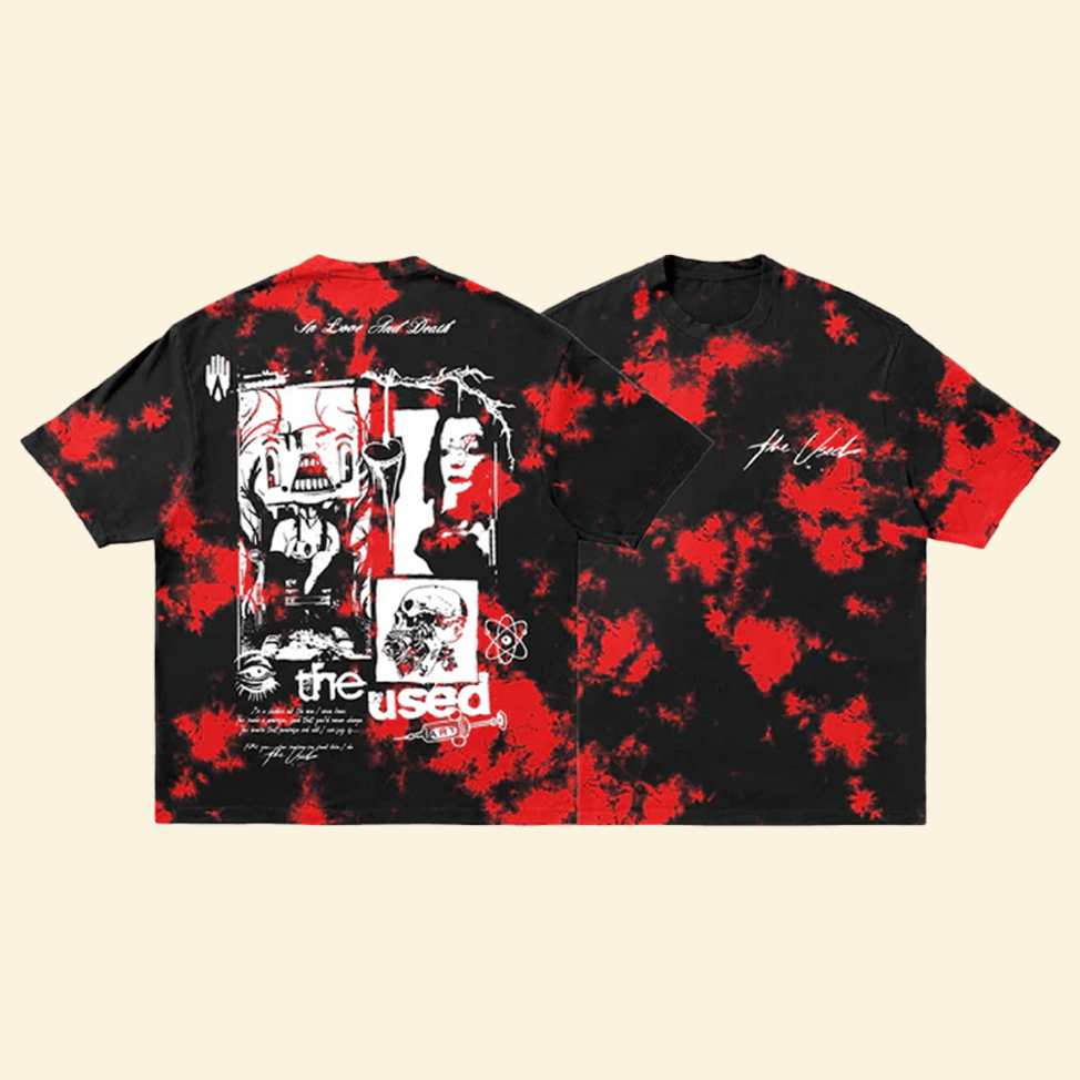 Album Die Dye T-Shirt The Used Merch Music Gift Ideas For Guys Birthday Gift Ideas