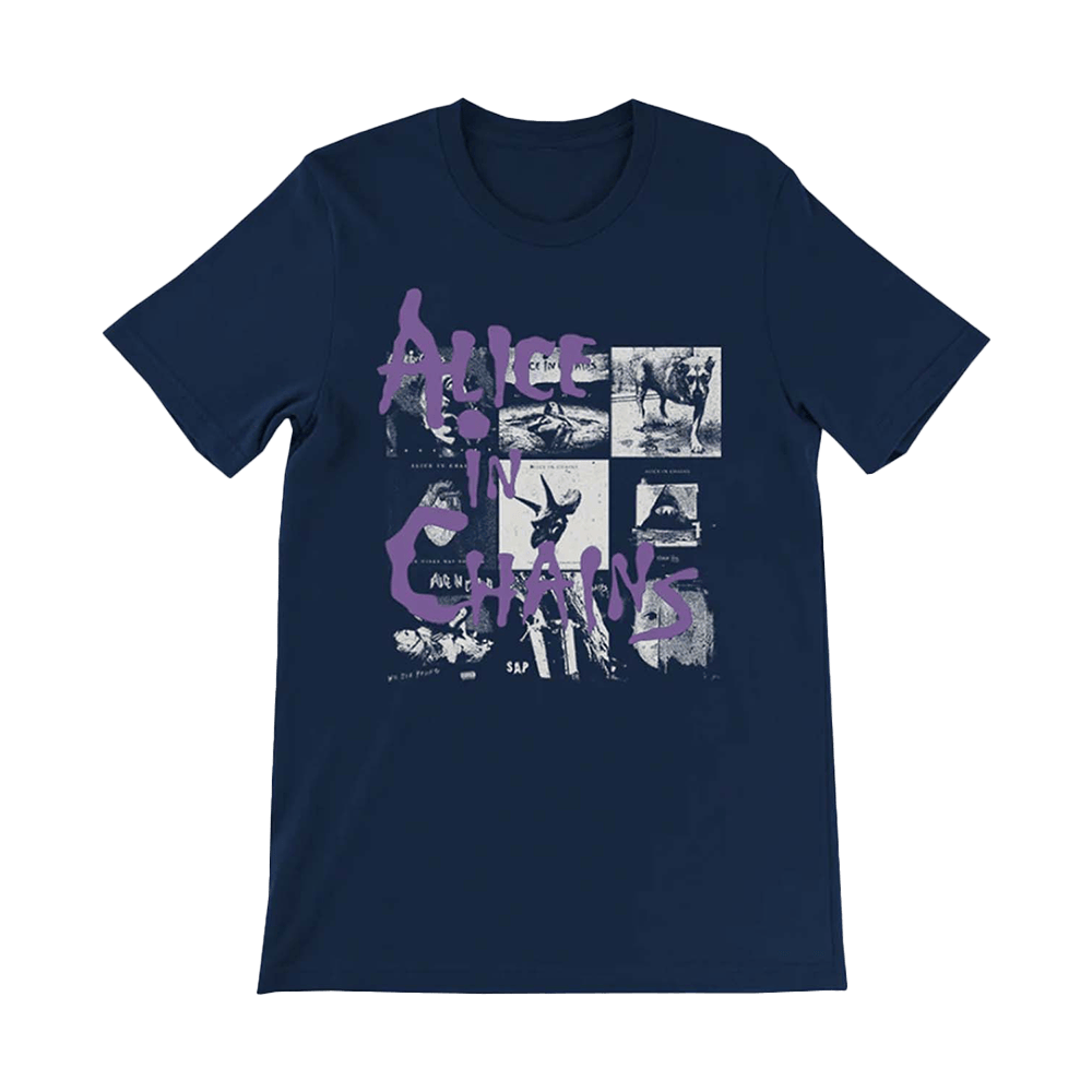 Alice In Chains Merch Navy Album Covers T-Shirt Music Lover Gift Ideas For Him