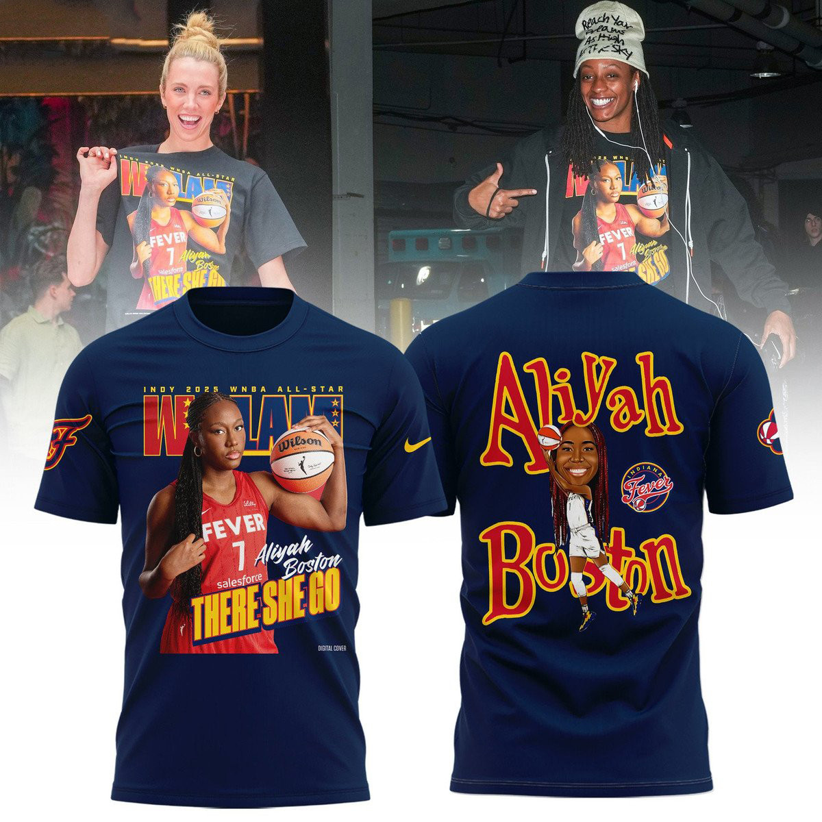 Aliyah Boston Indy 2025 Wnba All Star Wslam There She Go Indiana Fever Apparel Merch Gift Idea