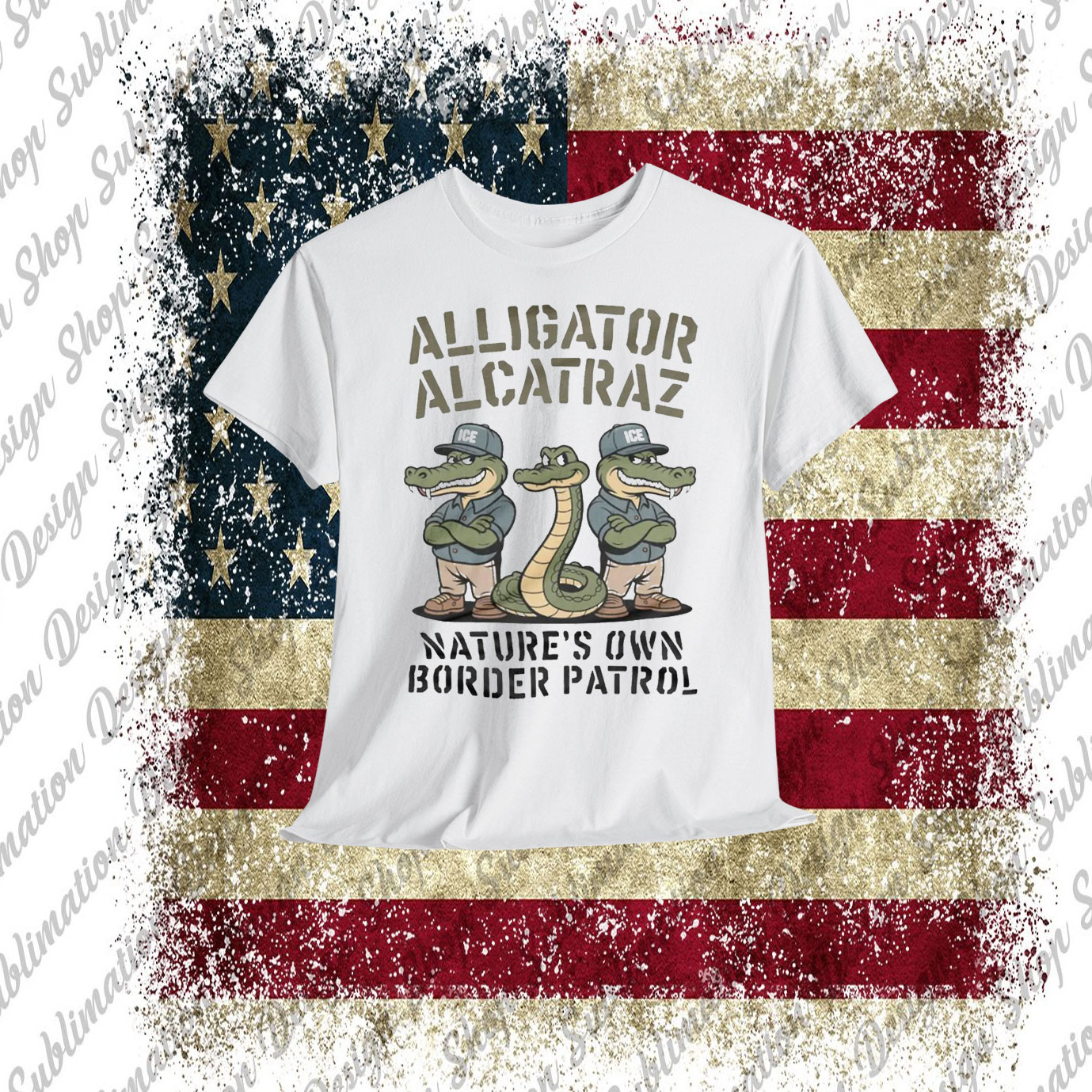 Alligator Alcatraz Natures Own Border Patrol Shirt Swamp Humor Graphic Tee