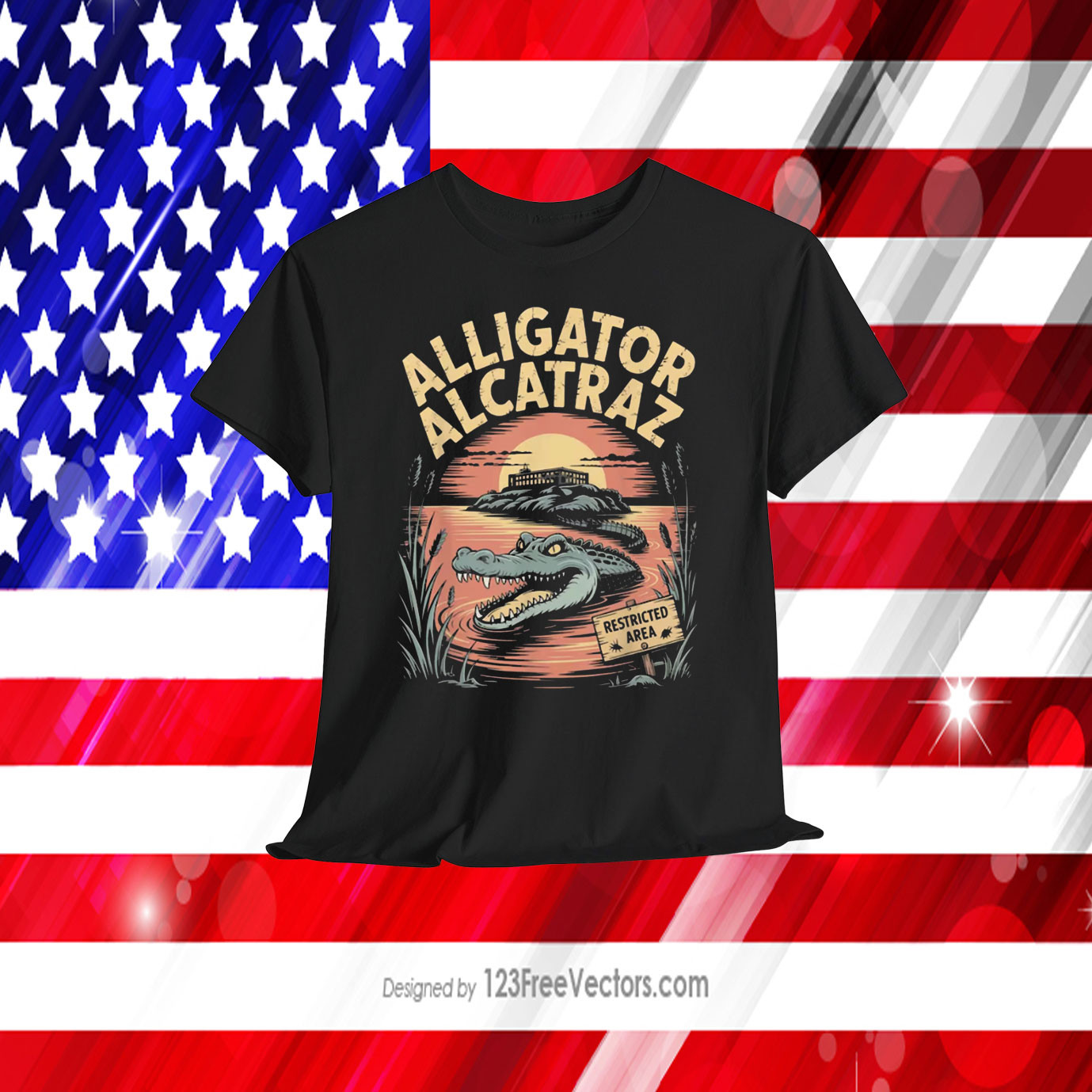 Alligator Alcatraz Restricted Area Shirt T-Shirt Swamp Humor Graphic Tee Gifts For Husband