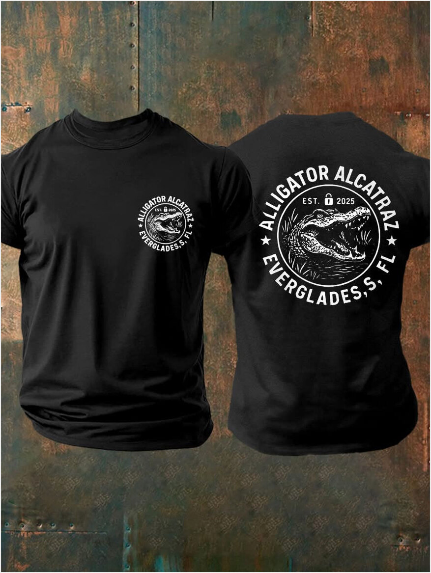 Alligator Alcatraz Shirt Funny Gator Everglades Florida Est 2025 T-Shirt Birthday Gifts For Dad