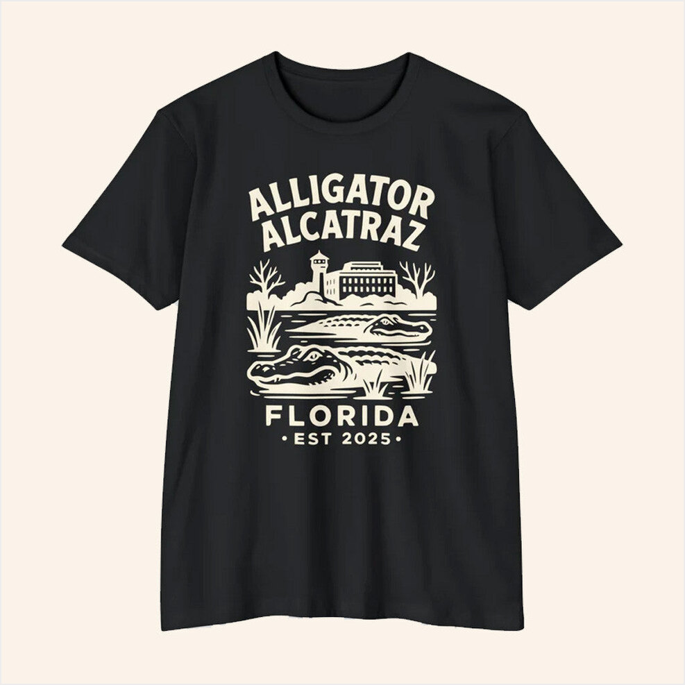 Alligator Alcatraz T-Shirt Babylon Bee Merch Birthday Gifts For Dad Gifts For BFF