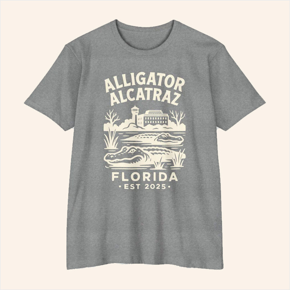 Alligator Alcatraz T-Shirt Babylon Bee Merch Gifts For Him Birthday Gift Ideas