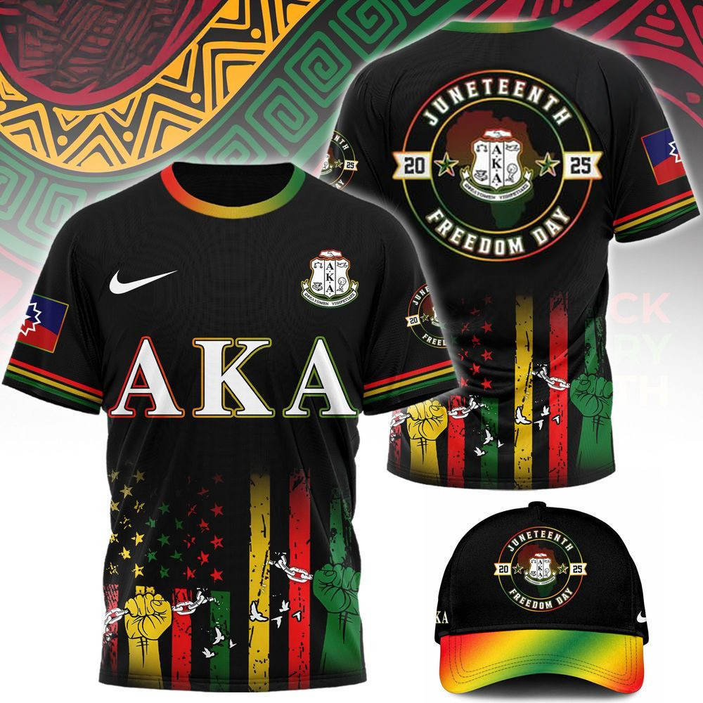 Alpha Kappa Alpha Happy Juneteenth 2025 Freedom Day T-Shirt Best Gifts For Dad