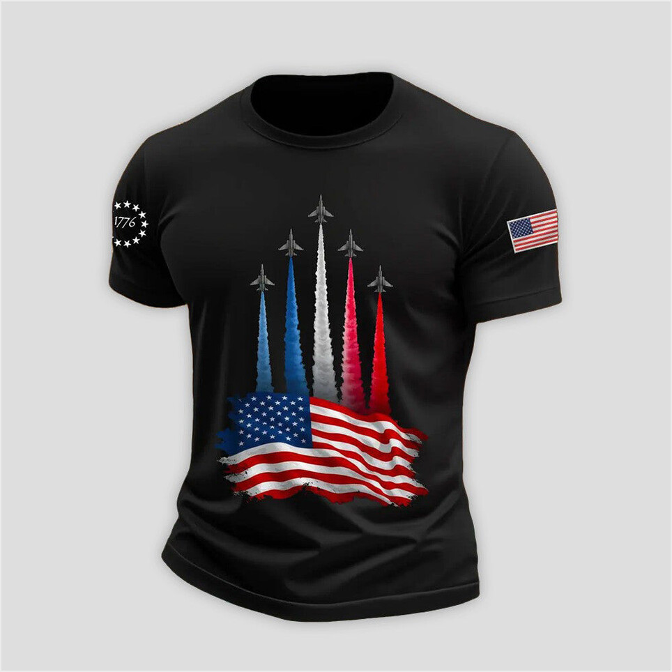 American Flag Jet Planes T-Shirt Independence Day Shirt Birthday Gifts For Father Gifts For BFF