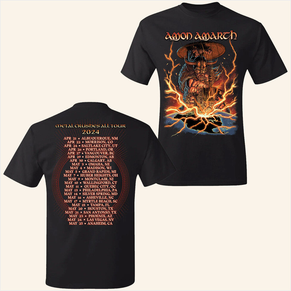 Amon Amarth Metal Crushes All Tour T-Shirt Amon Amarth Merch Gifts For Dad Gifts For Besties
