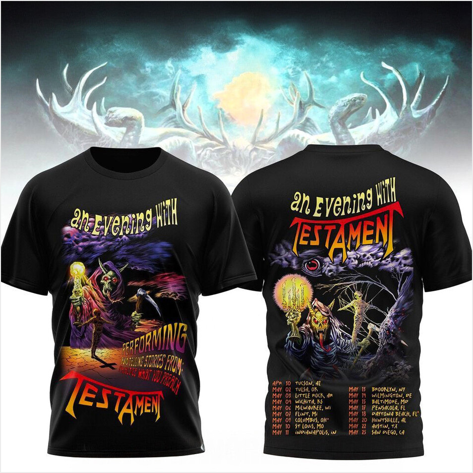 An Evening With Testament T-Shirt Unique Fathers Day Birthday Gifts BFF Gifts Ideas