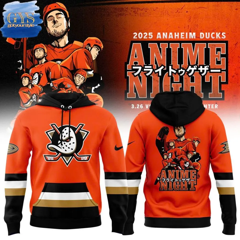 Anaheim Ducks Anime Night Hoodie 2025