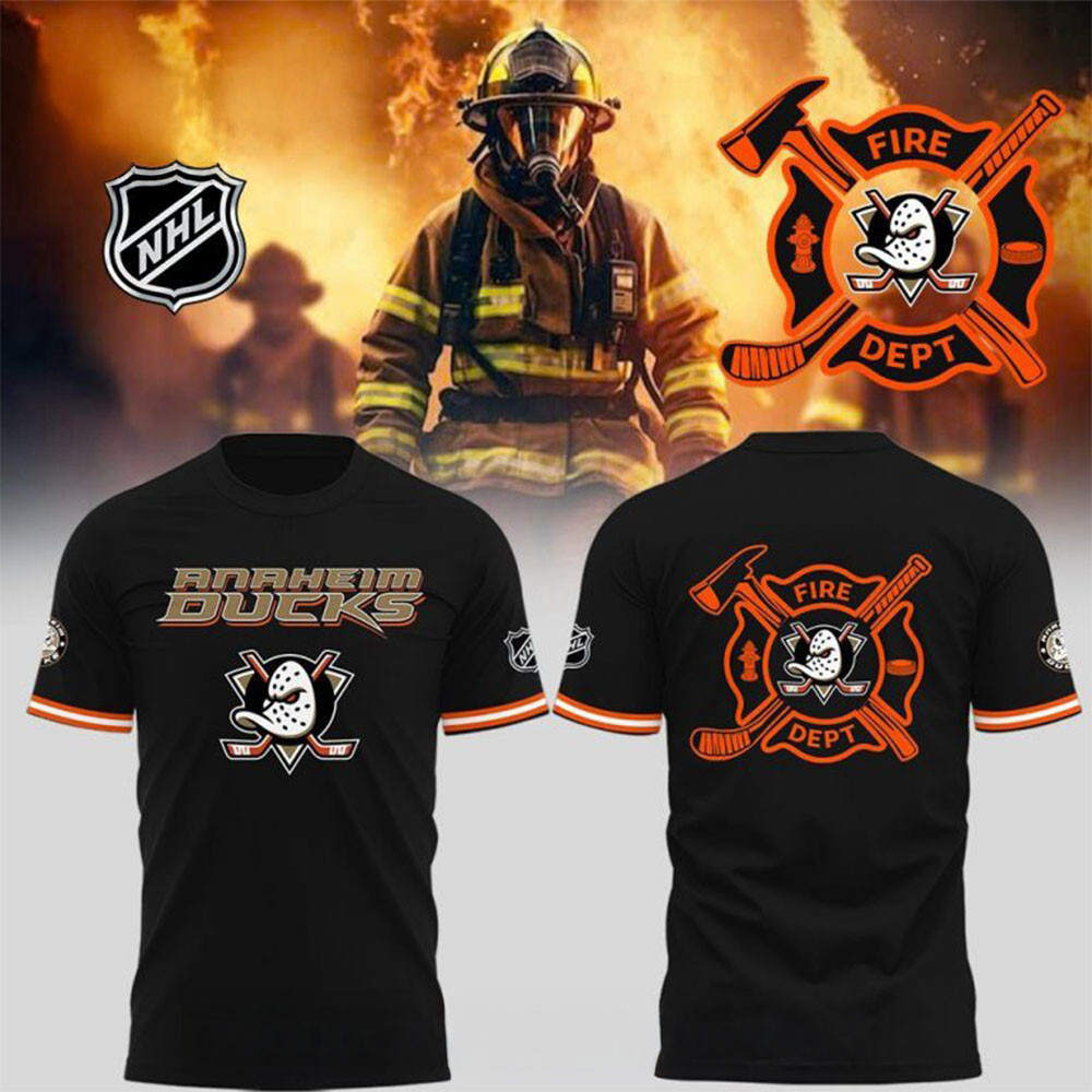 Anaheim Ducks x Firefighter Appreciation Night T-Shirt Fathers Day Presents
