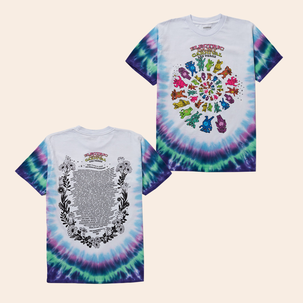 andise EDC Rainbow Rascals Tie Dye T-Shirt EDC Merch Gifts For Music Fans BFF Gifts Ideas