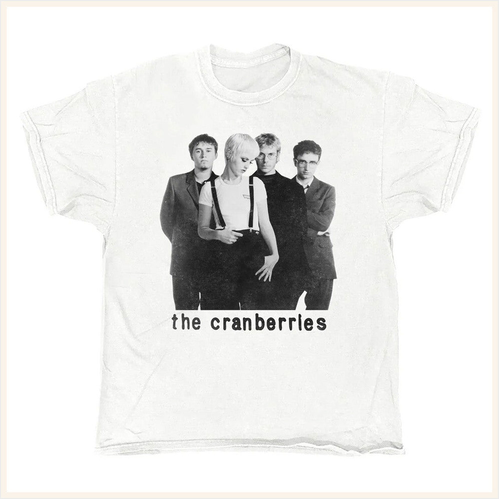 andise Merch The Cranberries Black White Photo White Vintage T-Shirt Official Merch