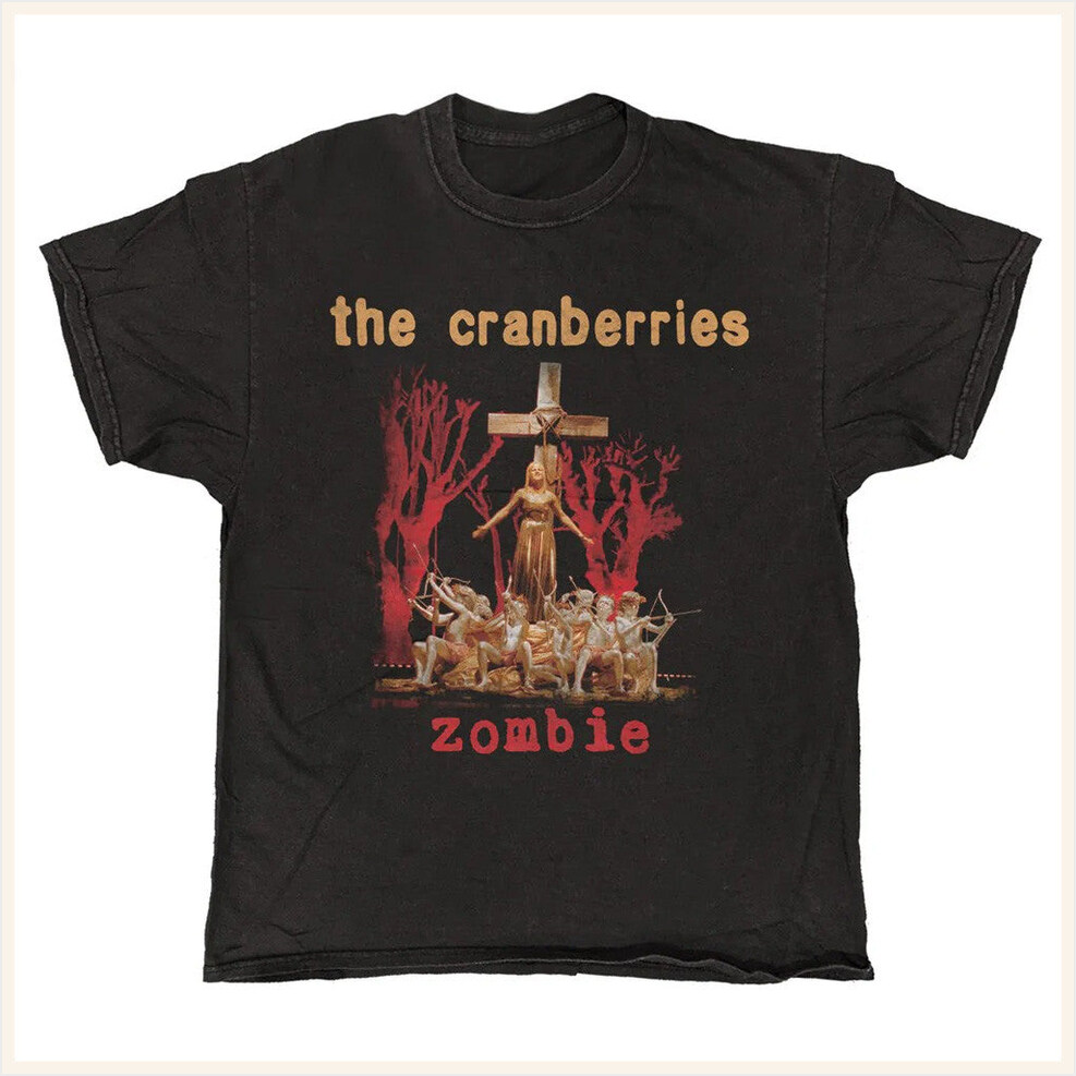 andise Merch The Cranberries Zombie Cross Black Vintage T-Shirt Official Merch Dad Gifts