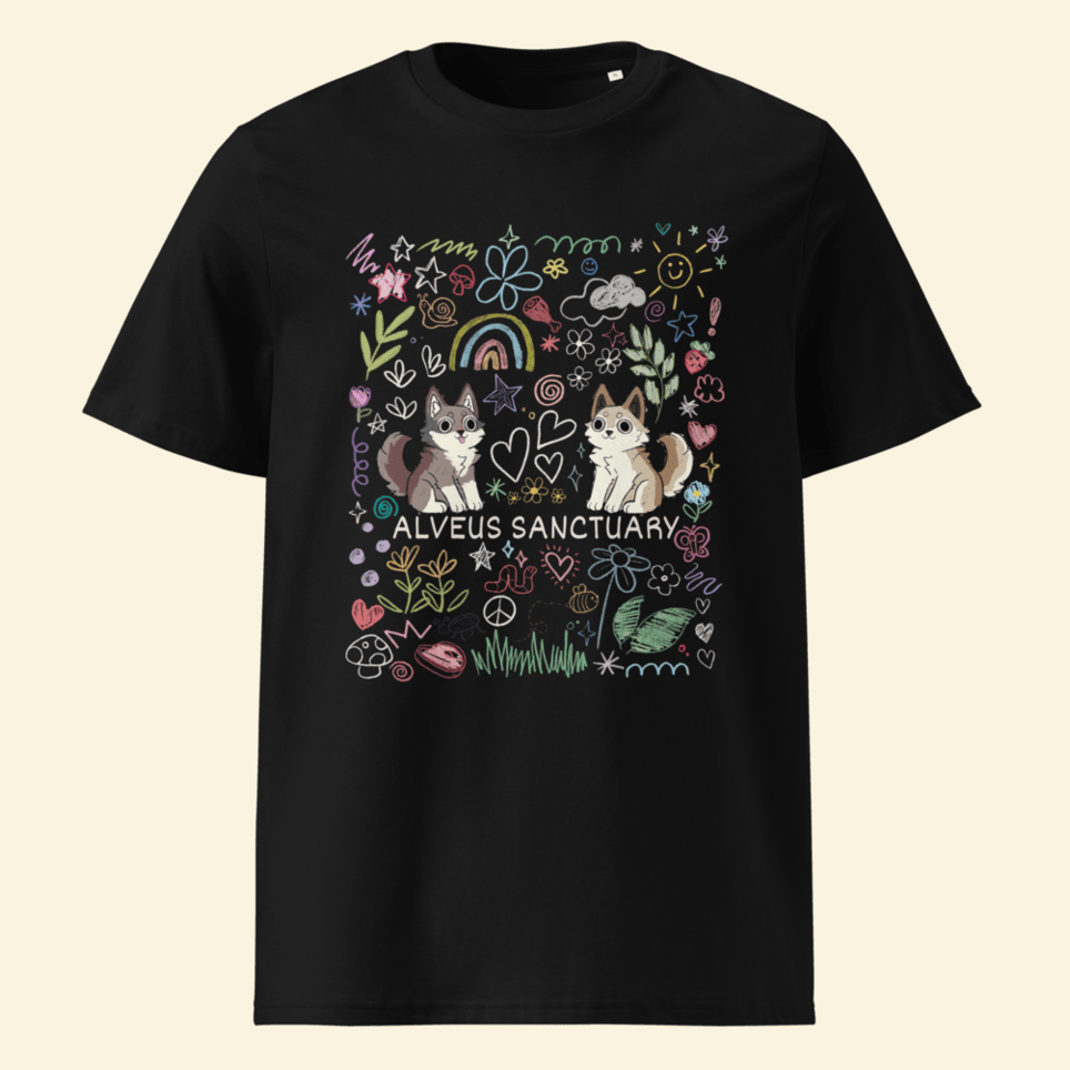 andise Shirt Alveus Sanctuary Merch Alveus Sanctuary Wolf Doodle T-Shirt Cute Birthday Gifts