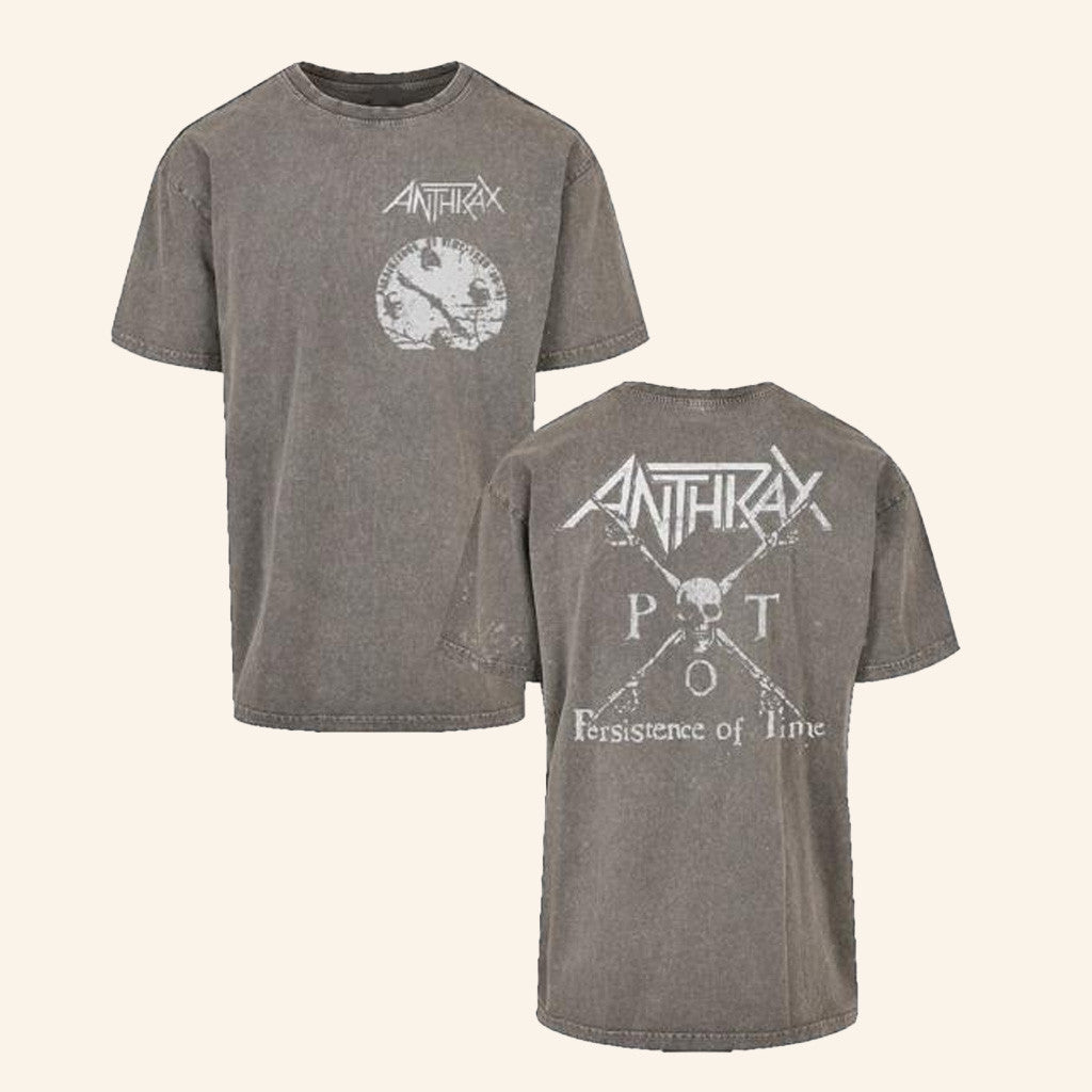 Anthrax Merch Broken Clock Wash Shirt Gifts For Him