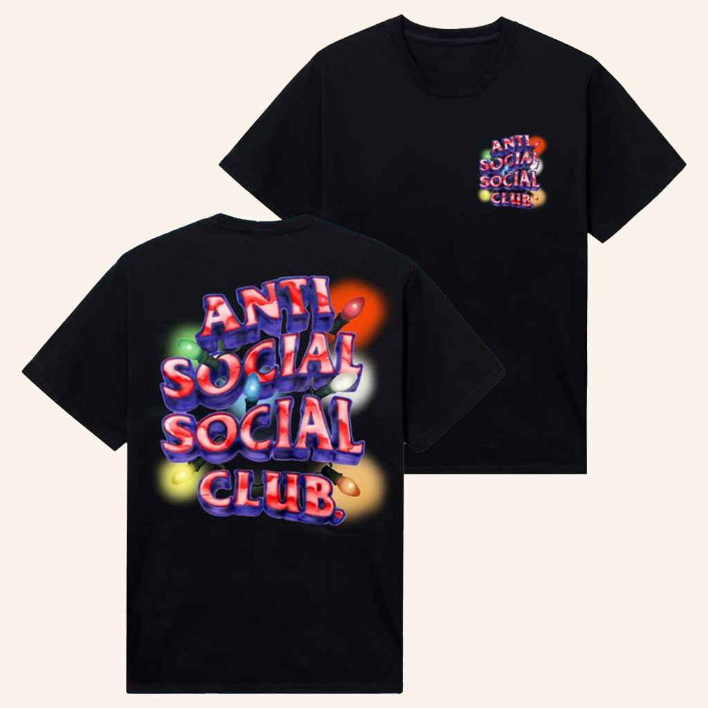 Anti Social Social Club Merch All Of The Lights Black T-Shirt Gifts For Him