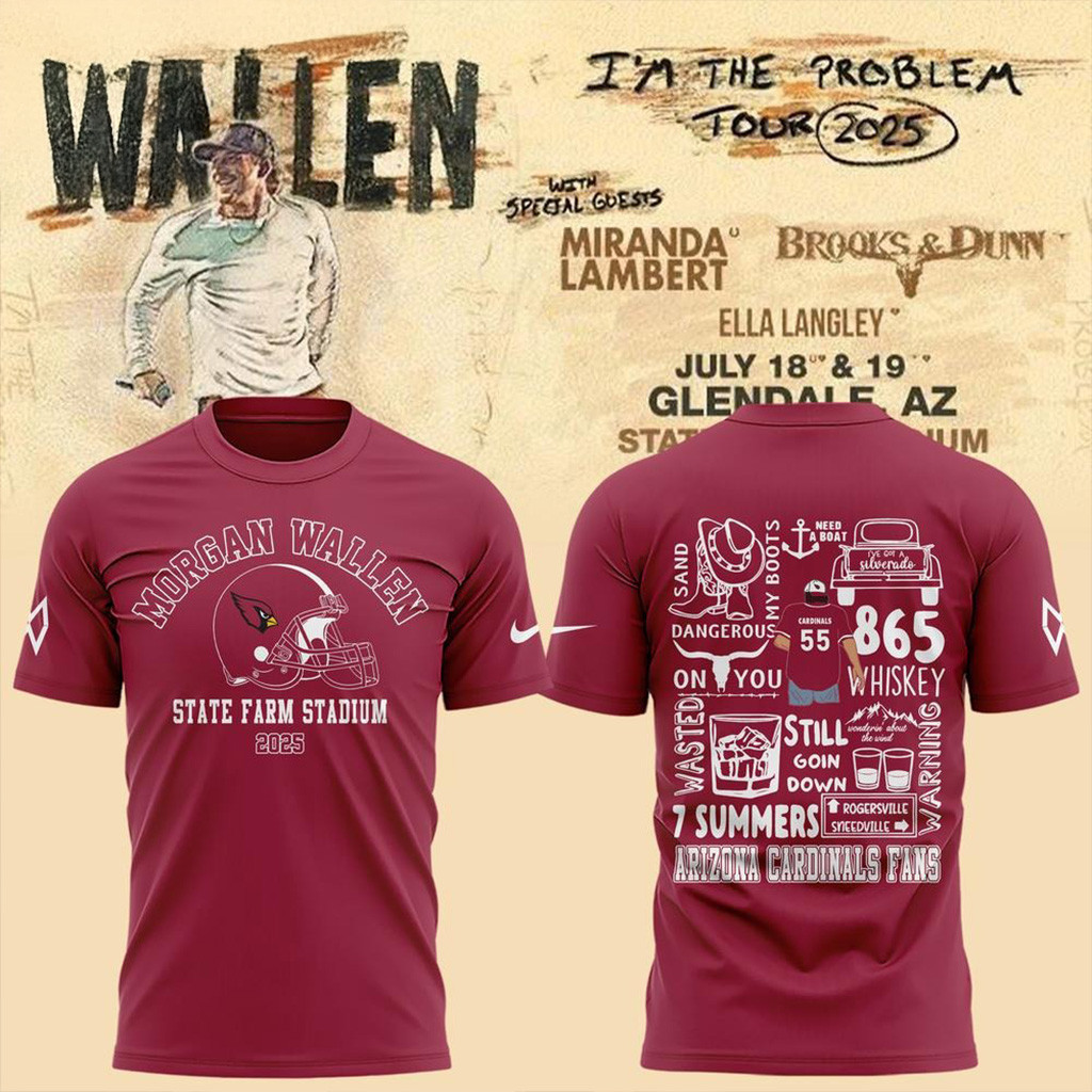 Arizona Cardinals X Morgan Wallen State Farm Stadium T-Shirt Arizona Cardinals Merch
