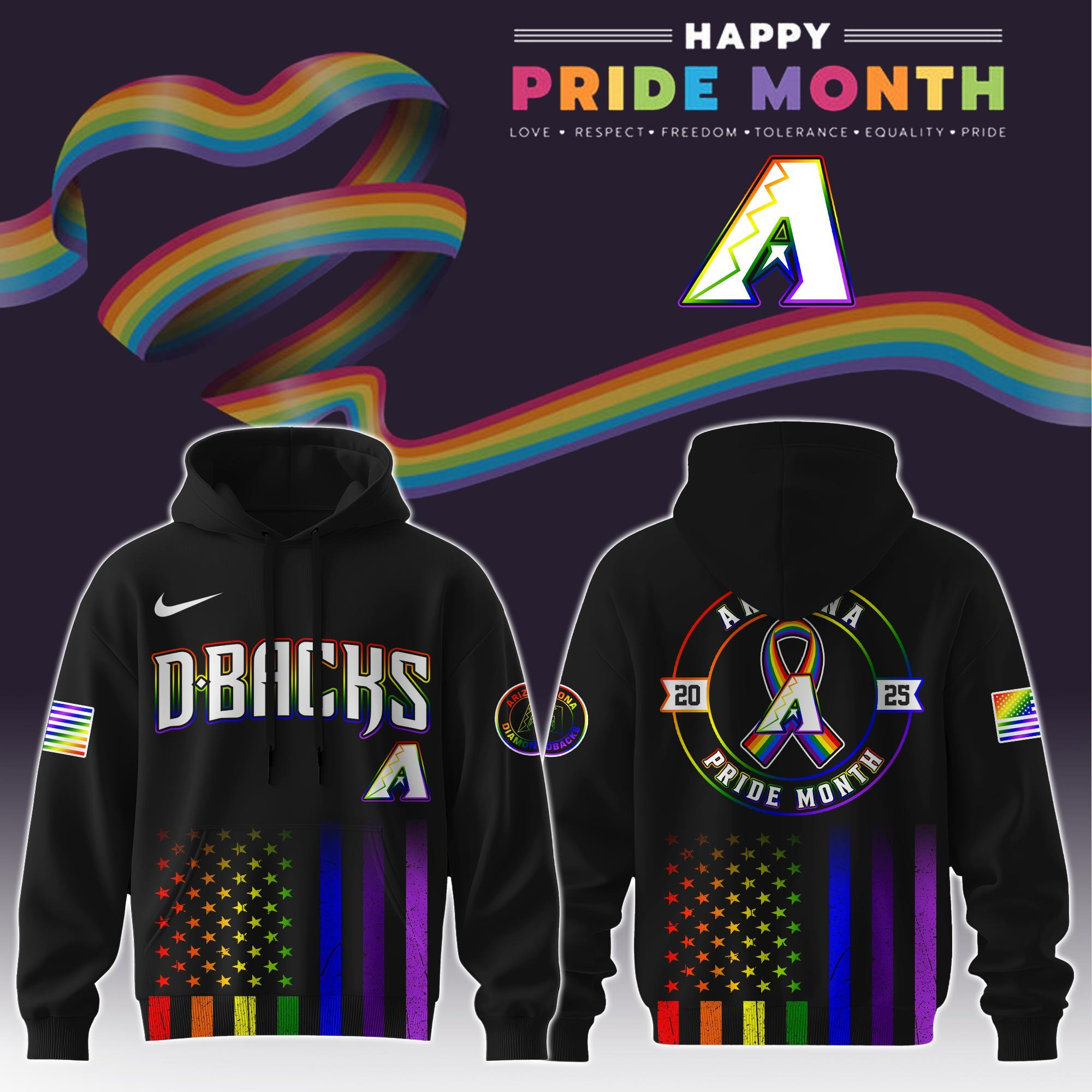 Arizona Diamondbacks Special Pride Month  Edition Hoodie Gifts For Baseball Fans