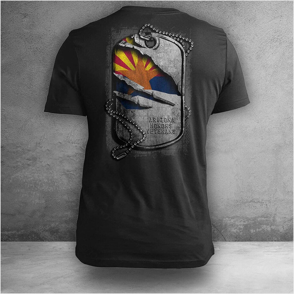 Arizona Honors Veterans Arizona T-Shirt Patriotic Graphic Tees Birthday Gifts For Veterans Men
