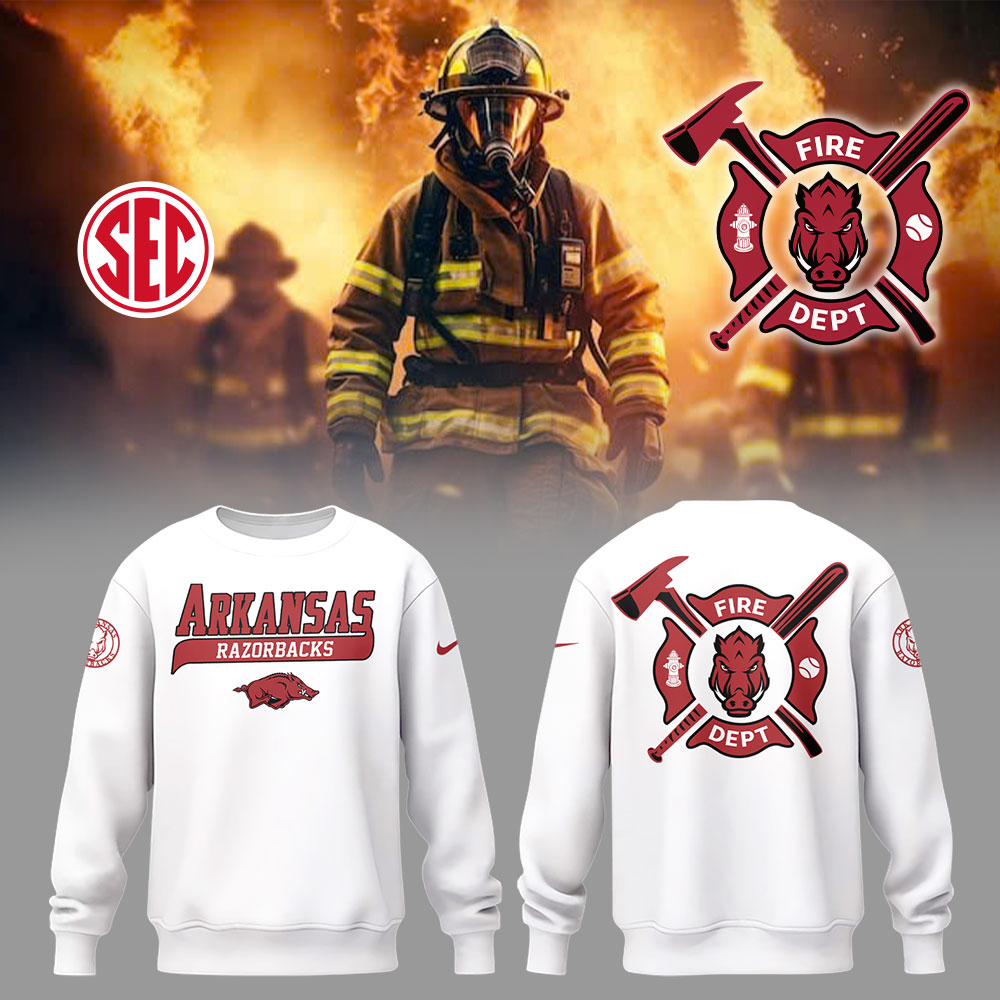 Arkansas Baseball x Firefighter Appreciation Night Sweatshirt Gifts For Baseball Players
