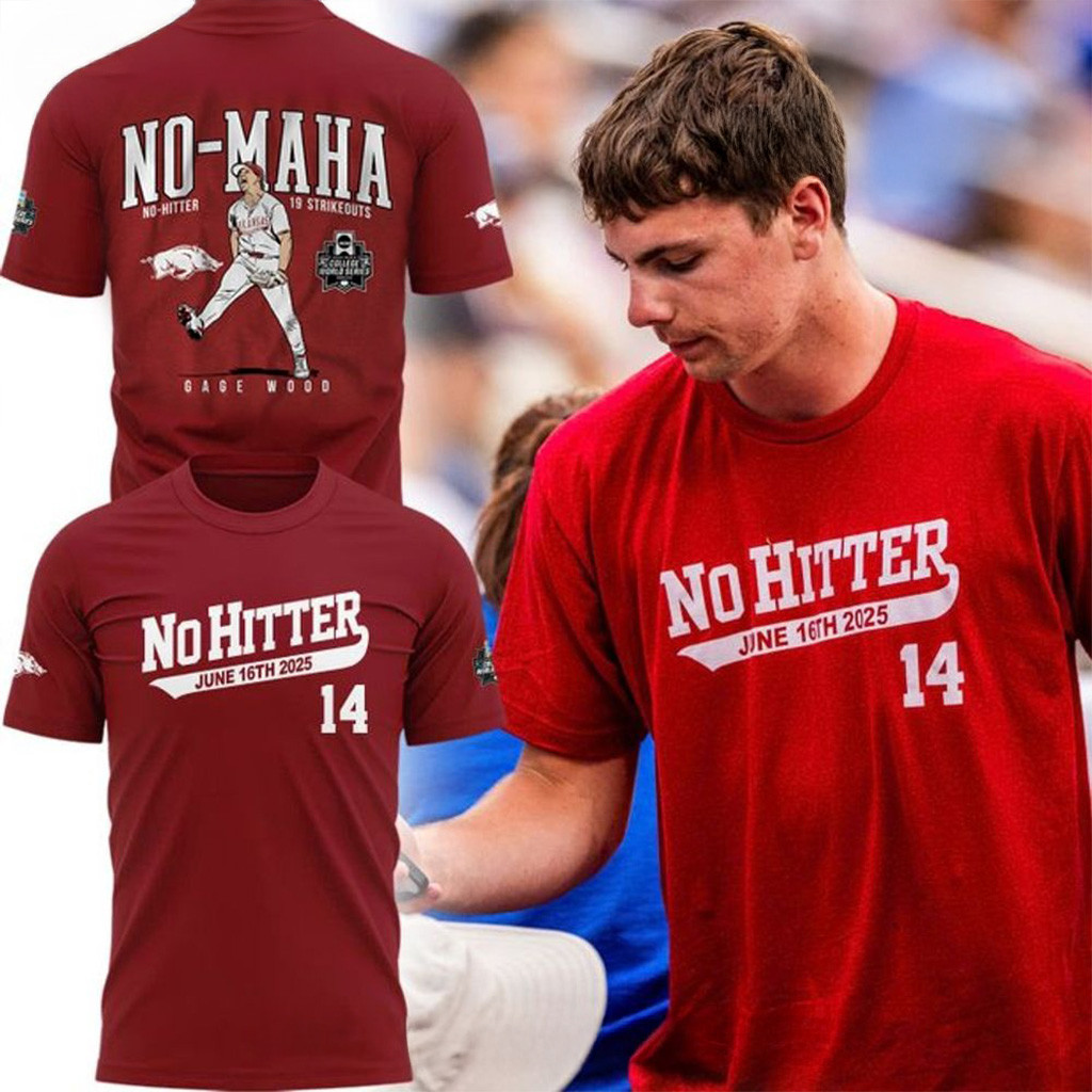 Arkansas Razorbacks Gage Wood College World Series No Hitter Shirt Razorbacks Merch