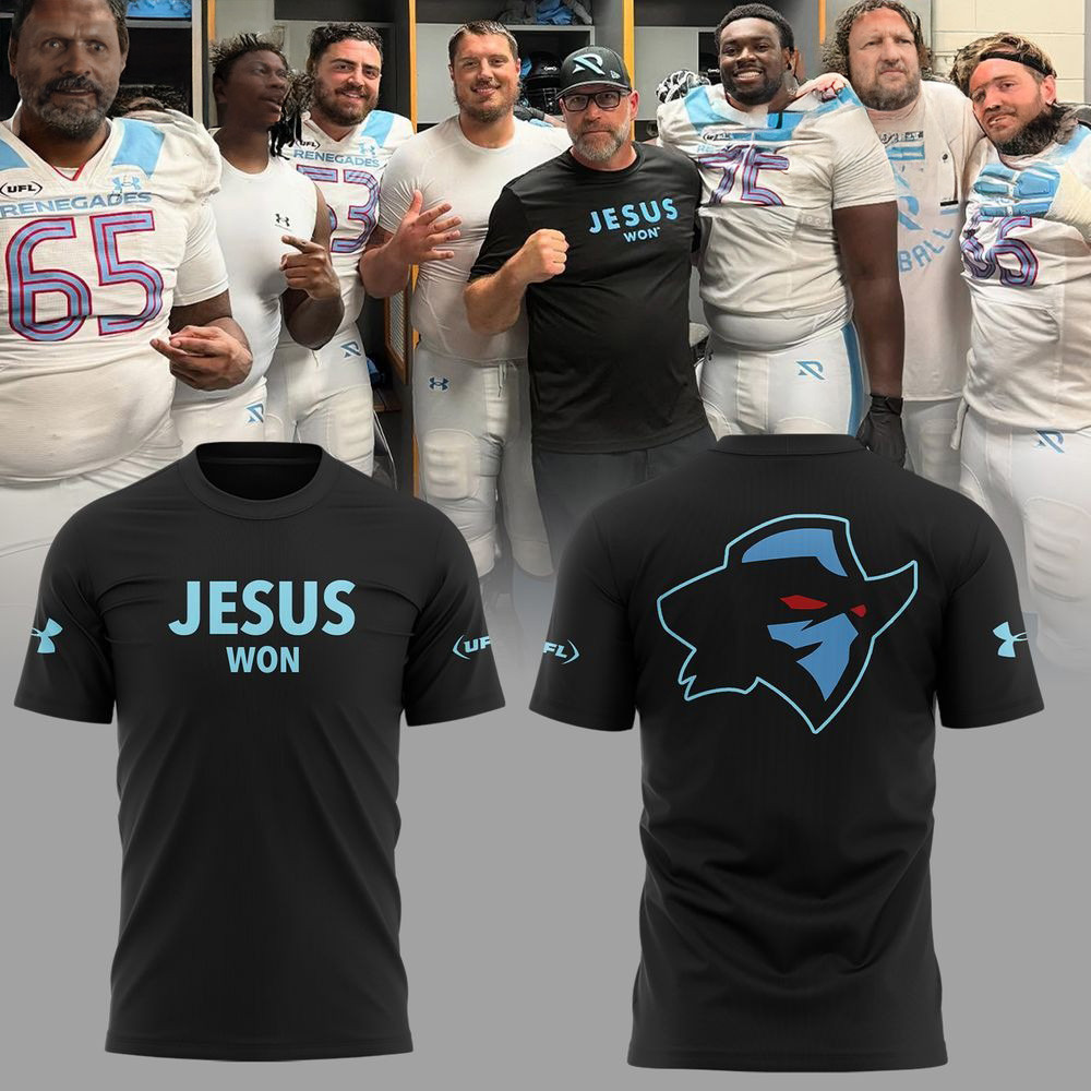 Arlington Renegades X Jesus Won 2025 Special Black T-Shirt Arlington Renegades Merch