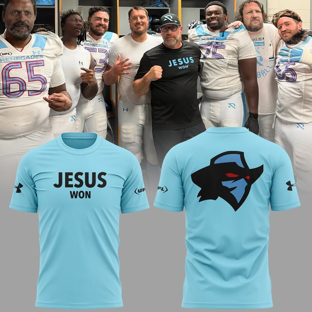 Arlington Renegades X Jesus Won 2025 Special Blue T-Shirt Arlington Renegades Merch Him Gifts