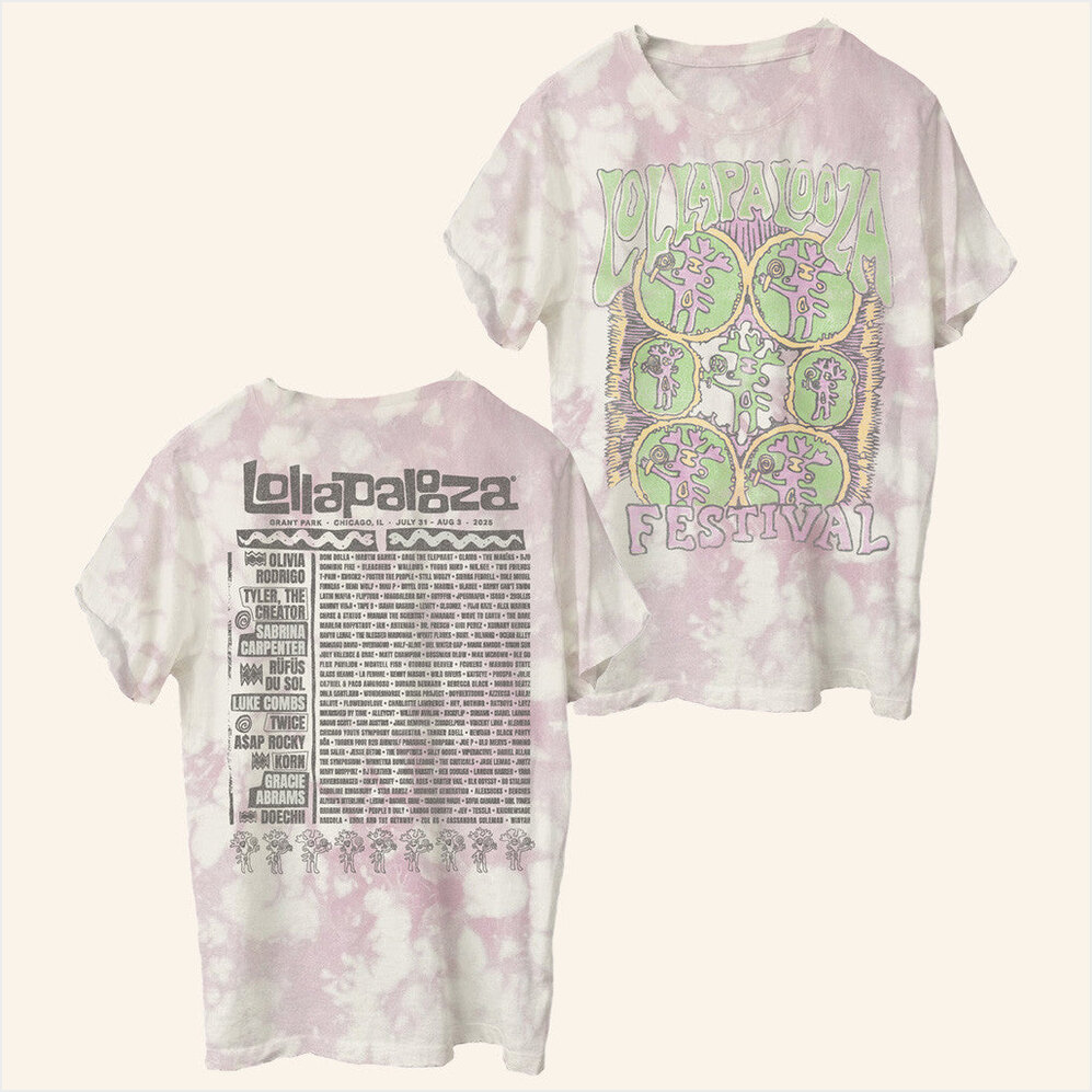 Artist 2025 Lolla Lady Tie Dye T-Shirt Lollapalooza Merch Best BFF Birthday Gifts Ideas