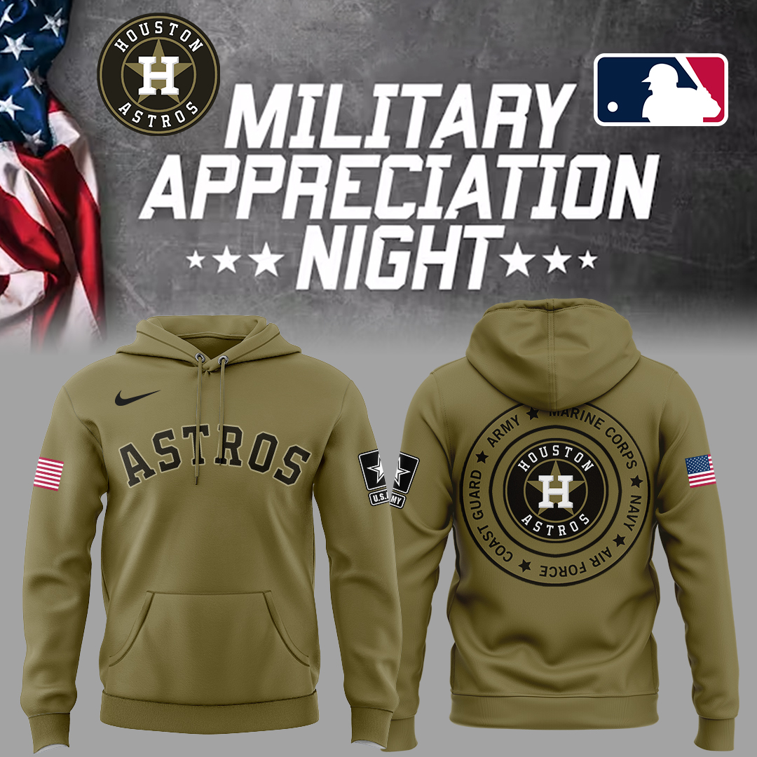 Astros x Military Appreciation Night Hoodie Gifts For Baseball Fans