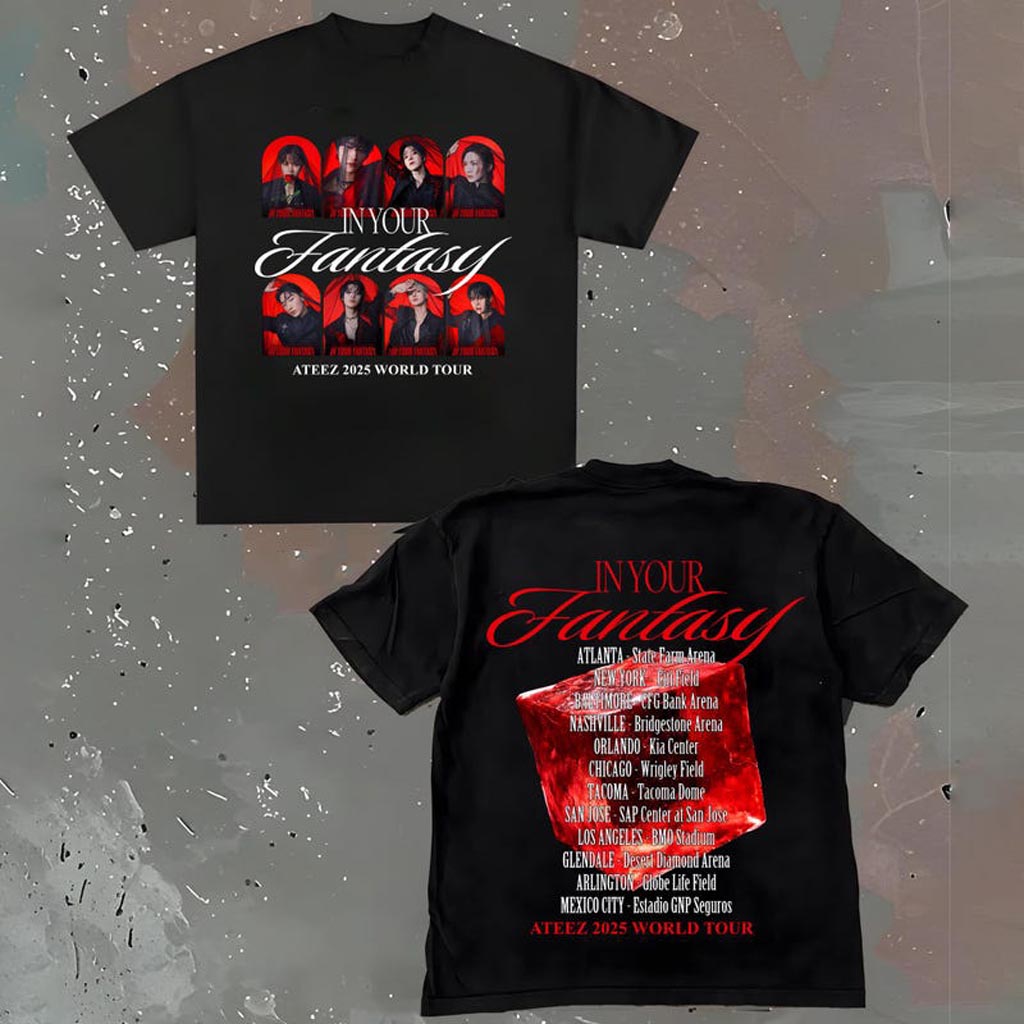 Ateez 2025 World Tour In Your Fantasy T-Shirt Ateez World Tour 2025 In North America Shirt