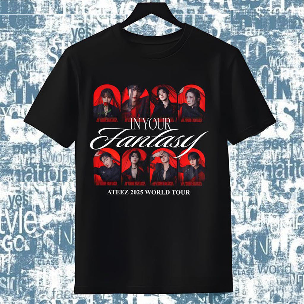 Ateez 2025 World Tour In Your Fantasy T-Shirt Ateez World Tour 2025 Shirt ATEEZ Golden Hour
