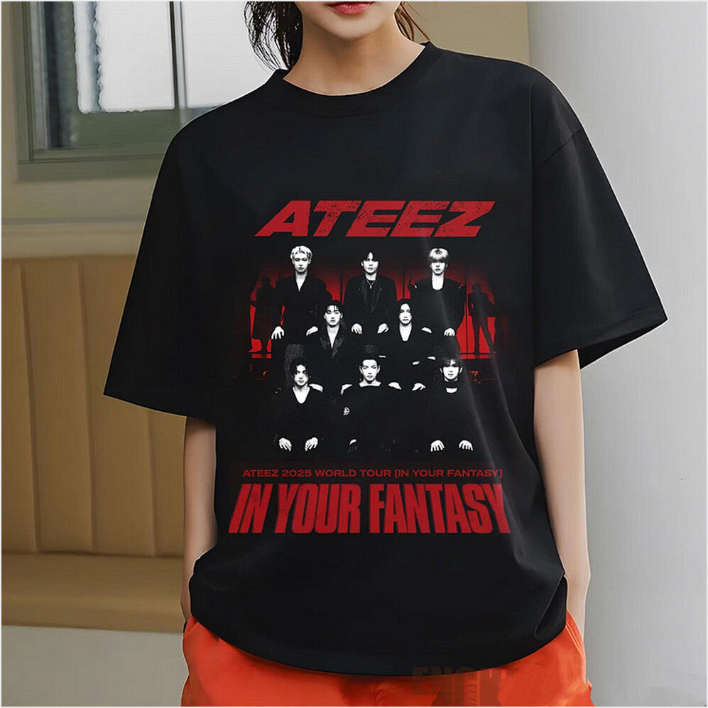 Ateez 2025 World Tour In Your Fantasy Tour Photo Logo T-Shirt Ateez Merch Fans Gift Ideas