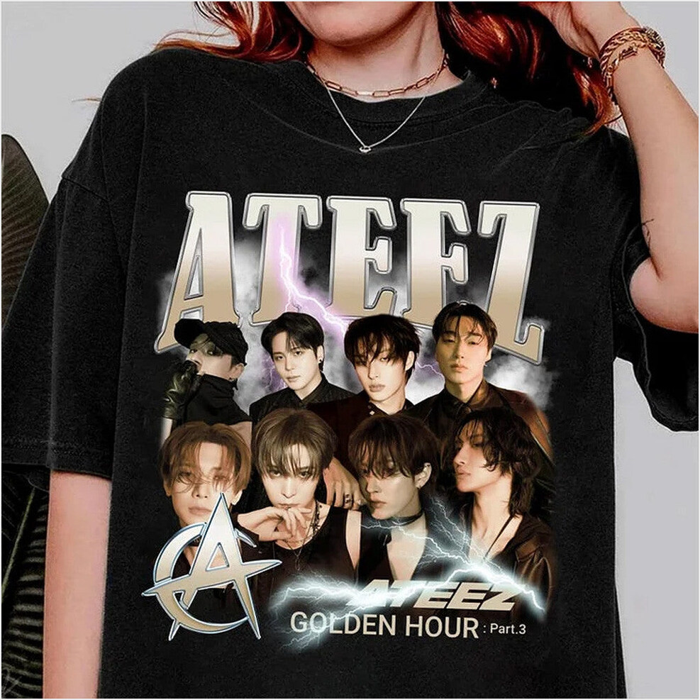 Ateez Golden Hour Part 3 Member Photo T-Shirt Ateez Merch Black Her Gift Birthday Gifts For BFF