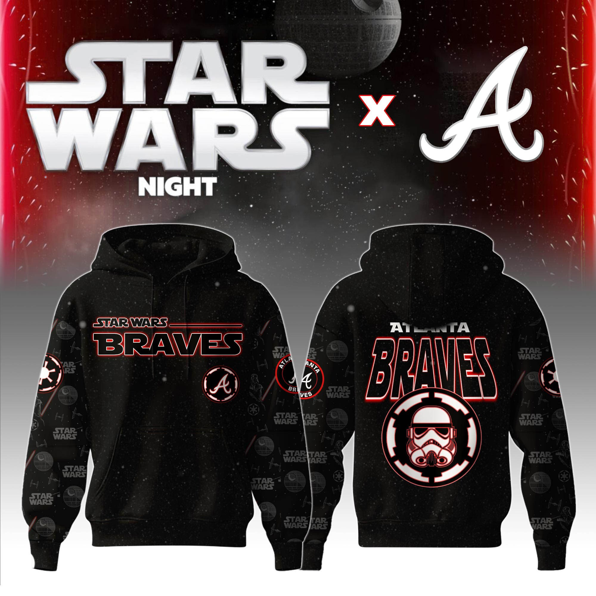 Atlanta Braves MLB x Star War Night Special Edition Hoodie 2025 Cool Baseball Gifts