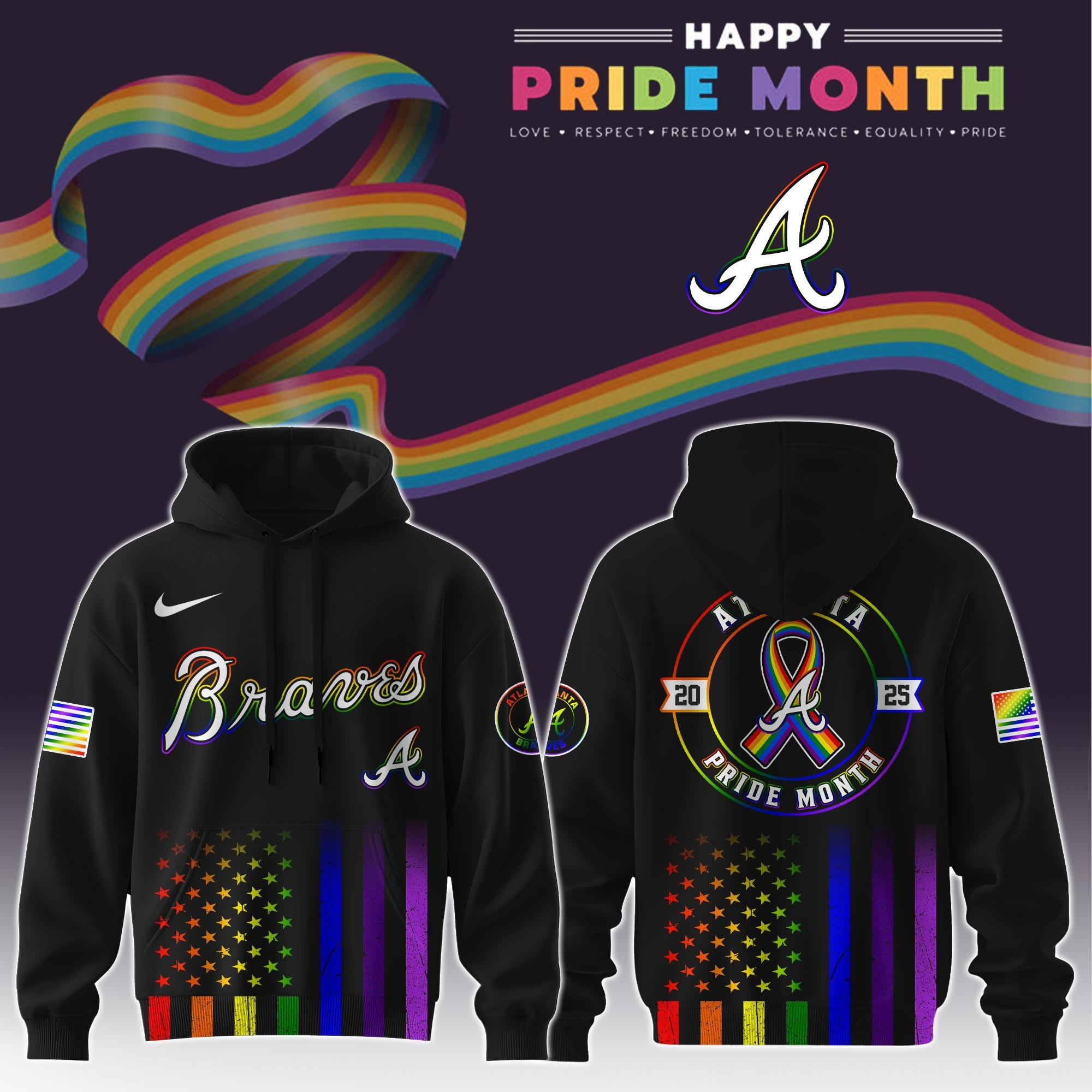 Atlanta Braves Special Pride Month  Edition Hoodie Cool Baseball Gifts